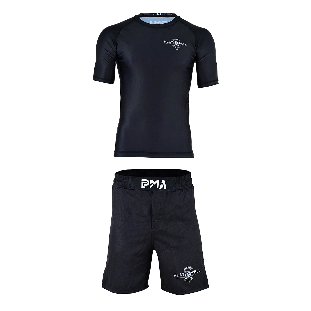 (image for) Playwell MMA No Gi Training Shorts & Short Sleeve Rash Guard Set