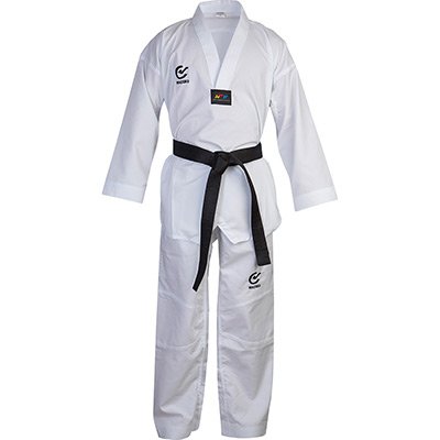 WTF Approved Wacoku RIBBED White V Neck Student Uniform (image for) WTF Approved Wacoku RIBBED White V Neck Student Uniform