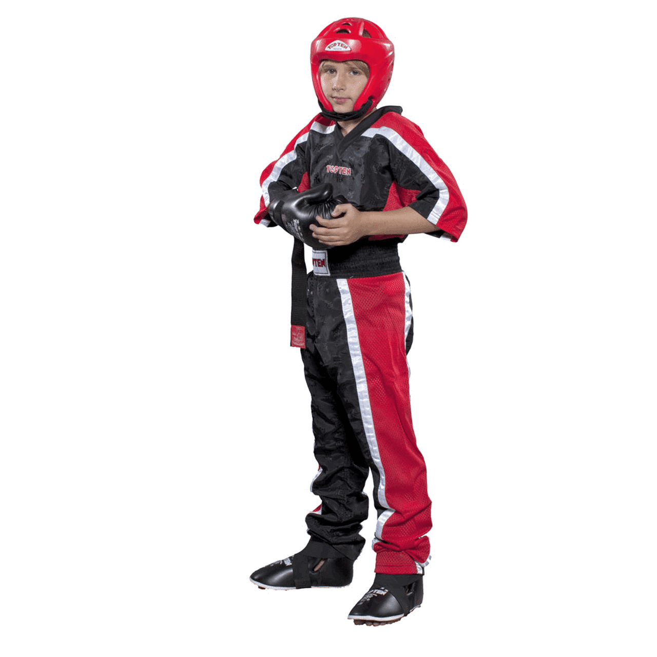 (image for) Top Ten Kids CoolMesh Kickboxing Uniform - Black/Red