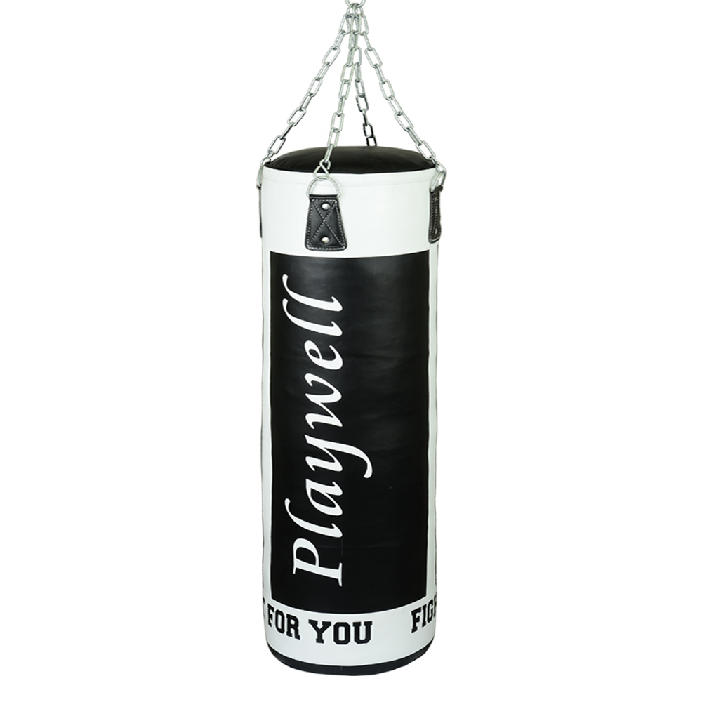 (image for) Elite Heavy Leather 5ft Punch Bag Black/White - 50KG