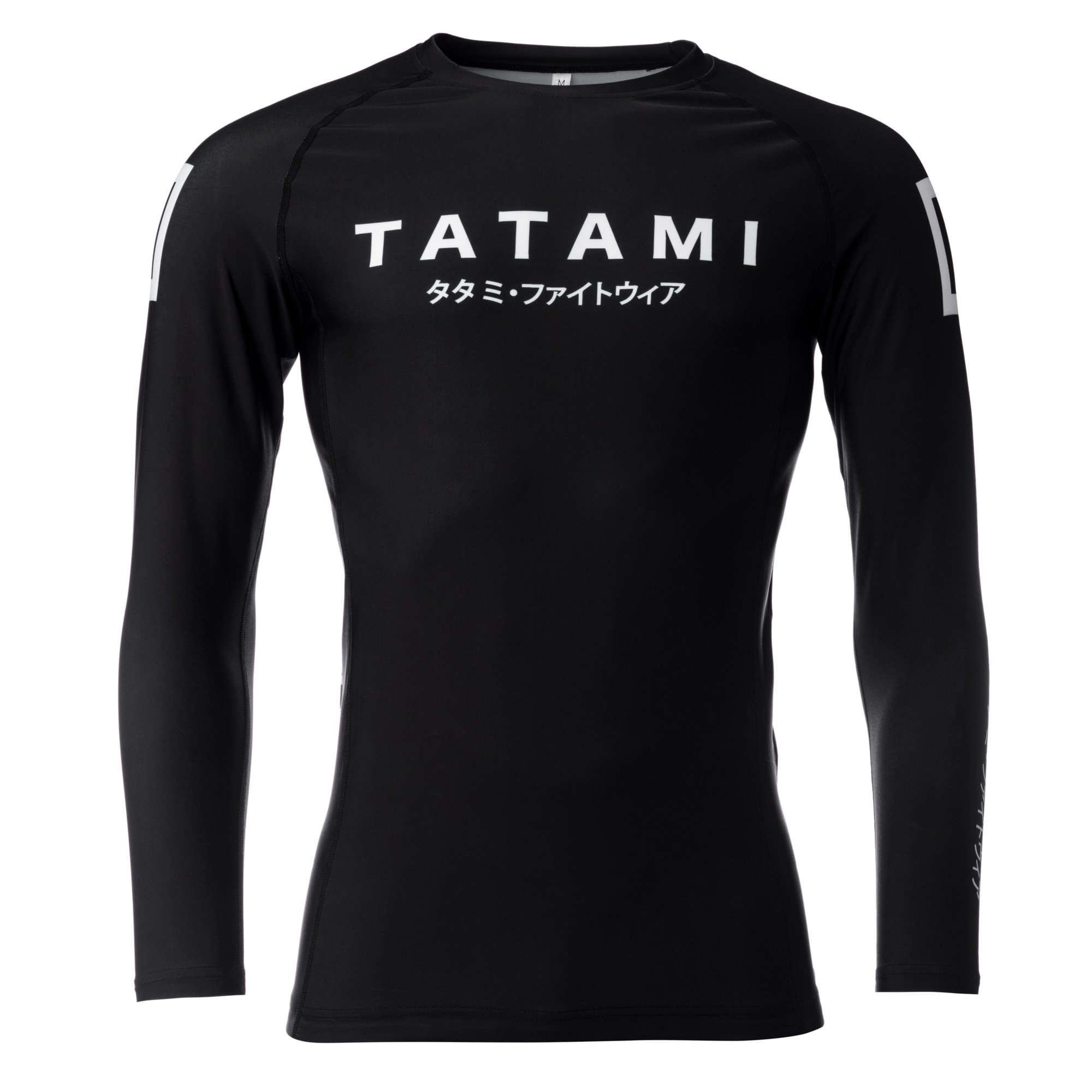 Tatami Adults Katakana Long Sleeve Rash Guard - Black (image for) Tatami Adults Katakana Long Sleeve Rash Guard - Black
