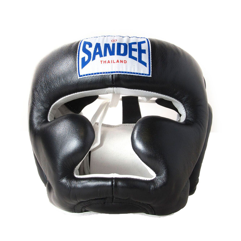 (image for) Sandee Muay Thai Closed Faced Leather Head Guard