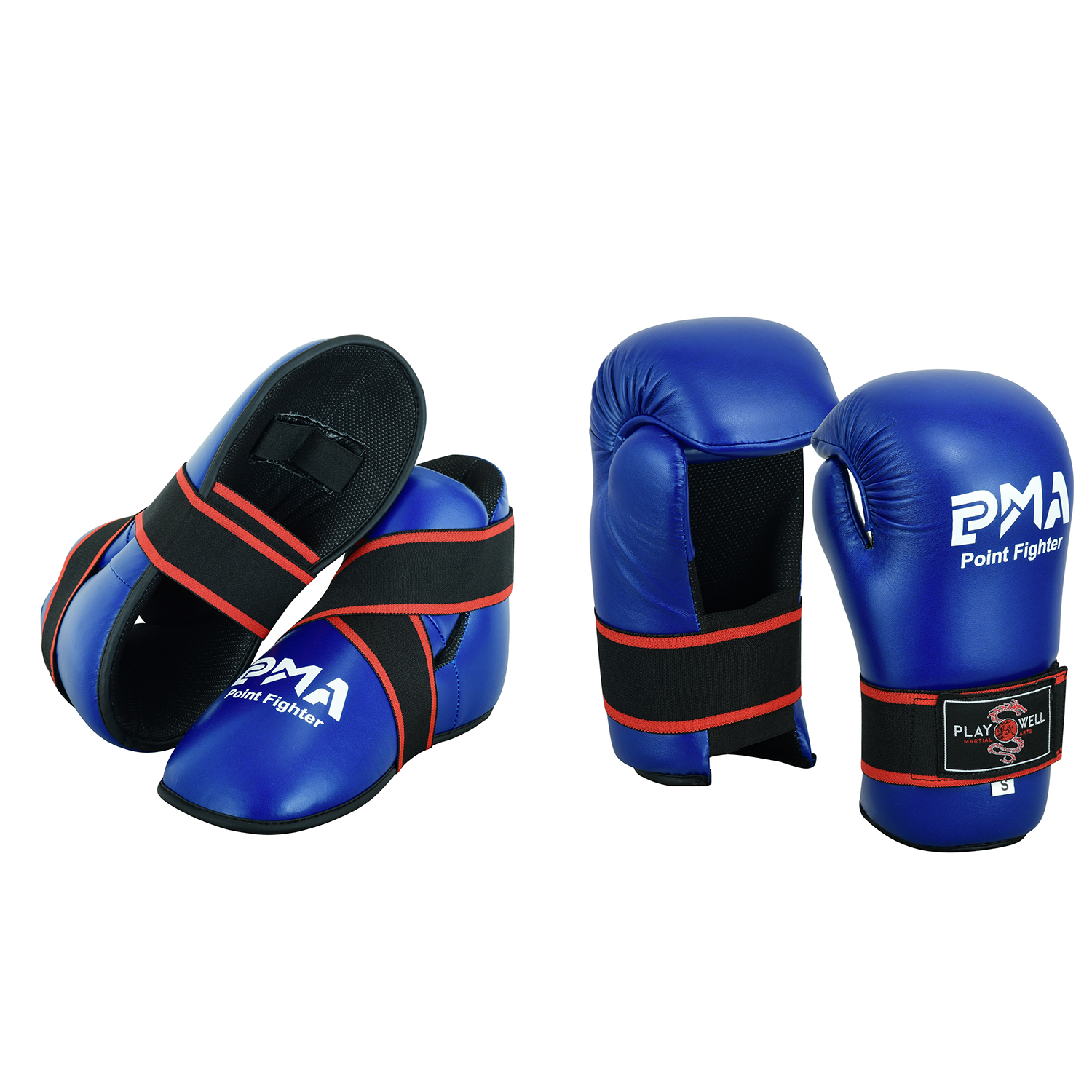 Semi Contact Sparring Gloves & Boots Set - Blue (image for) Semi Contact Sparring Gloves & Boots Set - Blue