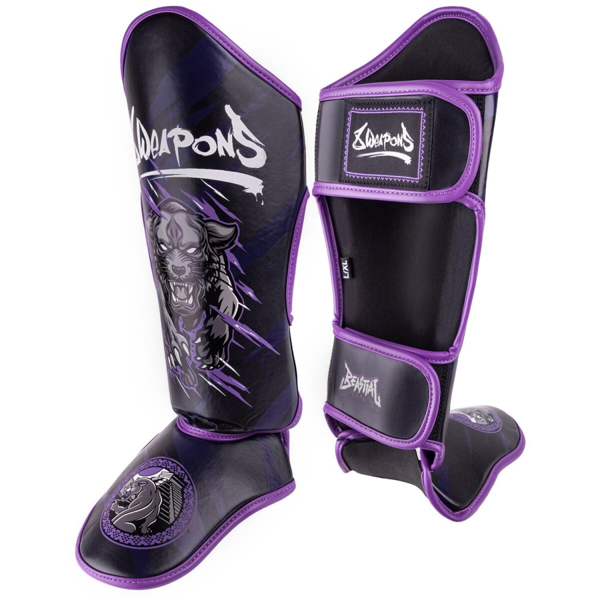 8 Weapons Kids Beastial Panther Muay Thai Shin Guards (image for) 8 Weapons Kids Beastial Panther Muay Thai Shin Guards