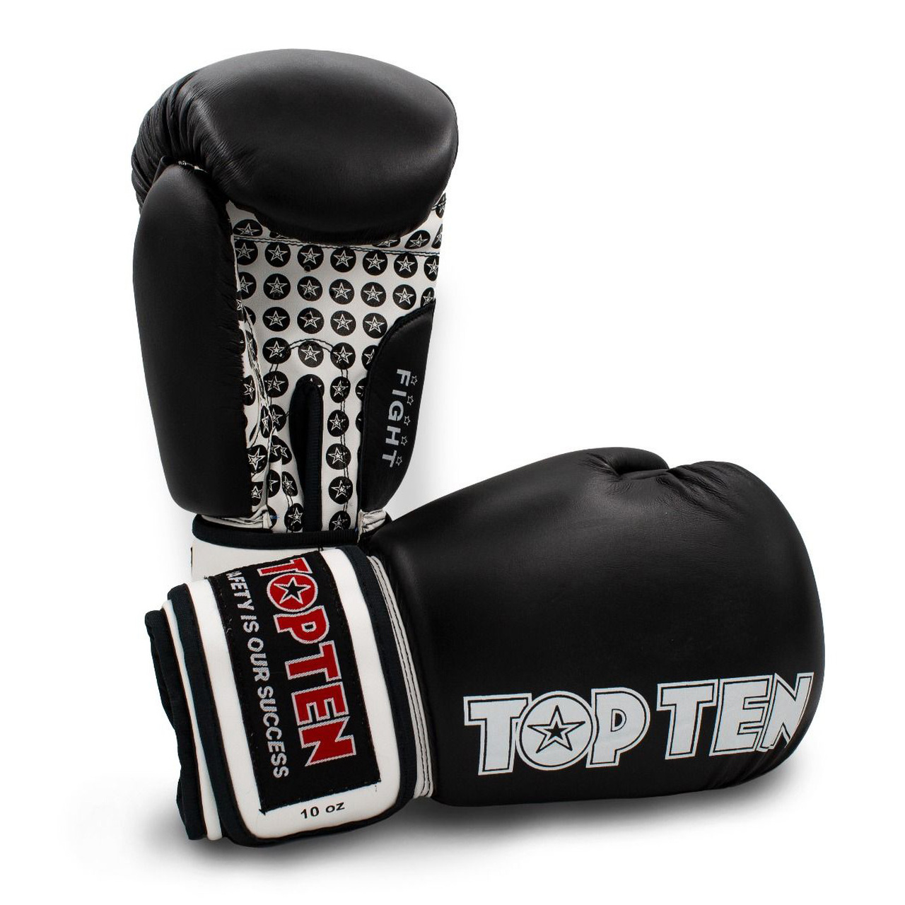 Top Ten Fight Boxing Gloves- Black ( Wako Approved ) (image for) Top Ten Fight Boxing Gloves- Black ( Wako Approved )