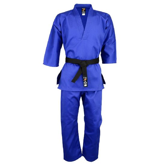 Karate Blue V-Neck Pull Over Uniform : Children - 9oz (image for) Karate Blue V-Neck Pull Over Uniform : Children - 9oz