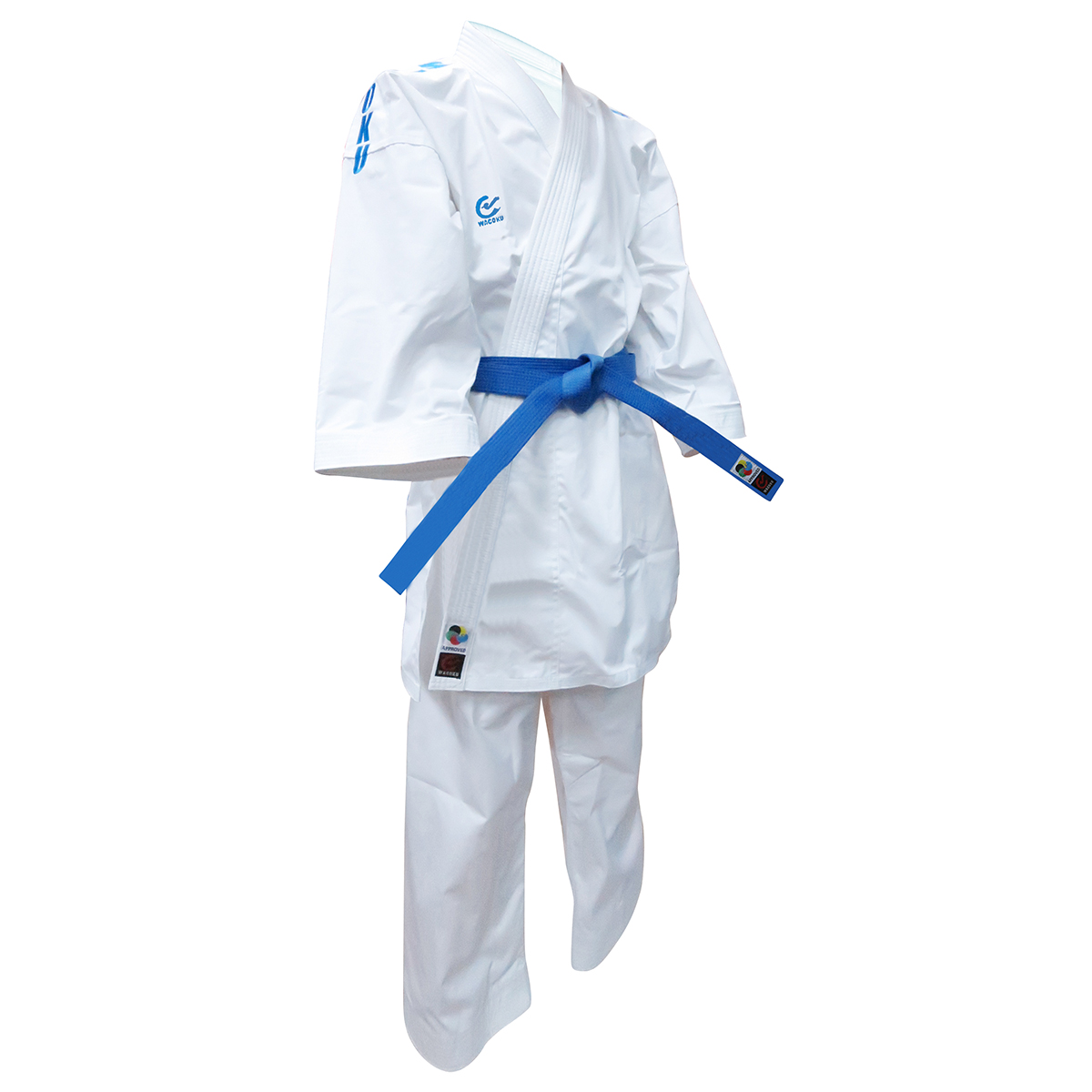 WKF Karate Adults Premier League Elite Kata Uniform Blue - 12oz (image for) WKF Karate Adults Premier League Elite Kata Uniform Blue - 12oz